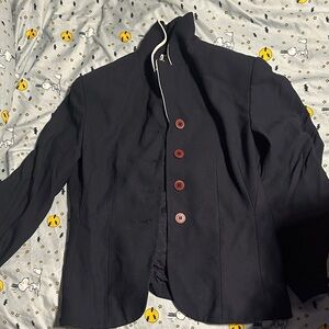Black Jacket with Red Buttons